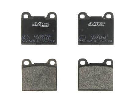 Комплект гальмівних колодок задн, VOLVO 240, 260, 740, 760, 780, 850, 940, 940 II, 960, 960 II, C70 I, S70, S80 I, S90 I, V70 I, V90 I OPEL REKORD D 1.9-2.9 08.74-10.05 ABE C2V002ABE