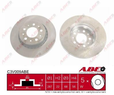 Диск гальмівний передній ABE C3V009ABE