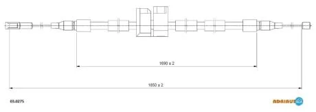 Трос гальм. задн. правий AUDI A8 -02 ADRIAUTO 03.0275