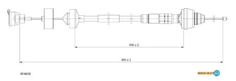 CITROEN трос зчеплення Berlingo 96-11 (ручн. рег.), PEUGEOT PARTNER 96-15 ADRIAUTO 07.0172