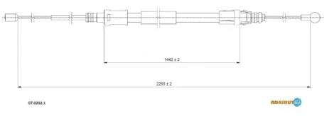 Трос стояночного гальма ADRIAUTO 07.0202.1