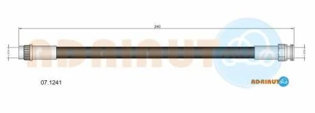 CITROEN шланг гальмівний задній 240 мм BERLINGO, C4 Grand Picasso, C4 Picasso I вен 1.6, PEUGEOT ADRIAUTO 07.1241