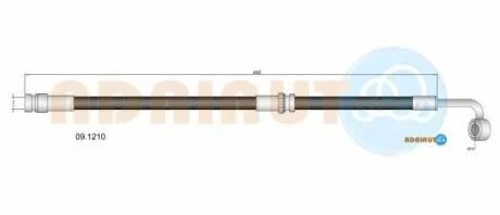 Шланг гальм. задн. прав.ABS KIA PICANTO -11 ADRIAUTO 09.1210