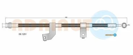 KIA гальмівний шланг передн.прав.Carnival 06- ADRIAUTO 09.1251