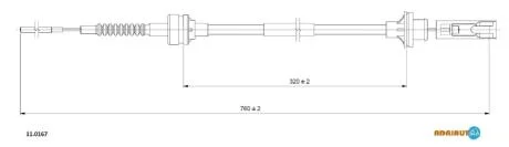 FIAT трос зчеплення Tipo/Tempra TDS LANCIA 89-93 (76 ADRIAUTO 11.0167