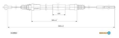 Трос стояночного гальма ADRIAUTO 11.0206.2