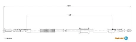 FIAT Трос ручного тормоза задн. лев. ADRIAUTO 1102201