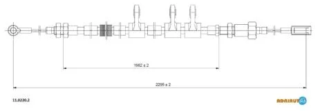 Рос стояночного гальма передній лів/прав (2295мм/1980мм) CITROEN JUMPER, FIAT DUCATO, PEUGEOT BOXER 2.0D-3.0D 04.06- ADRIAUTO 11.0220.2