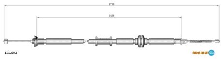 Трос гальмівний FIAT Nemo all Ds 1.4 HdiRH12/07-/Fiorino all Ds 1.3 MjRH12/07-/Bipper R RH"08- ADRIAUTO 11.0229.2