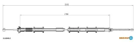 Трос гальмівний FIAT Doblo Maxi Combi all 3/05- ADRIAUTO 11.0240.2