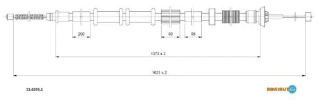 FIAT трос ручн.гальма лів.Punto 05- ADRIAUTO 11.0295.1