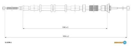 FIAT трос ручн.гальма Punto 05- прав. ADRIAUTO 11.0296.1
