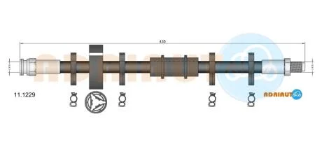 FIAT гальмівний шланг передній RITMO,UNO 83-85 ADRIAUTO 111229