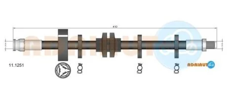 FIAT гальм.шланг передн.Tempra,Tipo,LANCIA Dedra,Delta ADRIAUTO 11.125.1