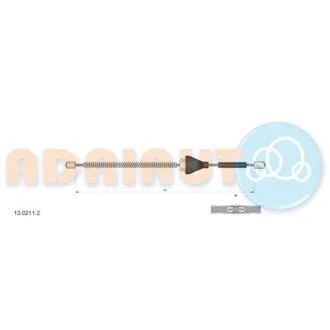 Трос гальмівний задній пр./лів. Focus 04-. (бараб.) ADRIAUTO 13.0211.2