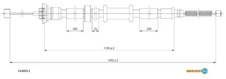 Тросовий привод, стоянкове гальмо ADRIAUTO 1302551