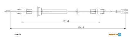 FORD трос ручного гальма передн. TRANSIT 06- ADRIAUTO 13.0264.1