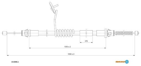 A_Трос гальмівний Ford Transit 2006 ADRIAUTO 13.0266.1