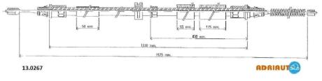 Трос гальмівний FORD Mondeo SW drum brake LH-RH 93 ADRIAUTO 13.0267