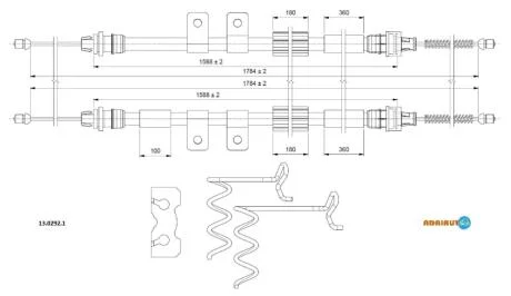 Трос стояночного гальма ADRIAUTO 13.0292.1