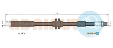 FORD шланг гальмівний задн.Focus II 04- ADRIAUTO 13.1206.1