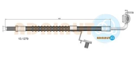 FORD шланг гальмівний передн. прав. 1,3 Escort/Orion 90- ADRIAUTO 131279
