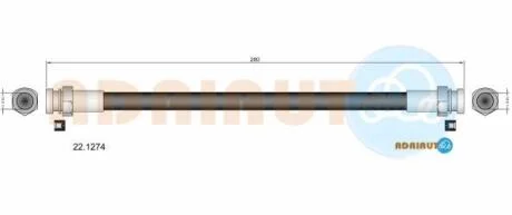 MAZDA гальмівний шланг задн.323 98-,626 280mm ADRIAUTO 22.1274