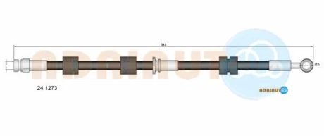 MITSUBISHI шланг гальмівний передн.лів.Outlander II,Citroen C4 Aircross,C-Crosser,Peugeot ADRIAUTO 24.1273