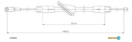 Трос ручного тормоза ADRIAUTO 2702201