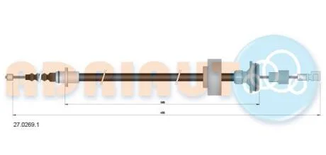 DB трос ручного гальма задн. лів. S-KLASS W221 ADRIAUTO 27.0269.1