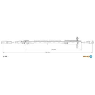 DB трос ручного гальма прав.Sprinter 97- 1565/1390mm ADRIAUTO 27.0283