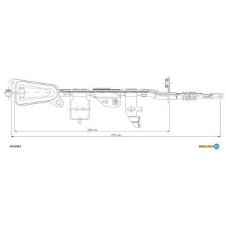 Трос ручного тормоза Nissan PRIMERA (P12,WP12)(2002 - 2008) задн. лев. ADRIAUTO 28.0238.1