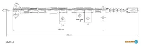 Трос гальм. прав. NISSAN PICK UP -10 ADRIAUTO 28.0254.1