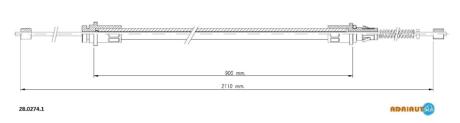 Трос ручного гальма ADRIAUTO 28.0274.1