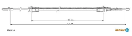 Трос ручного гальма ADRIAUTO 28.0281.1