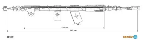 Трос гальмівний NISSAN Primera W10 Kombi ABS RH7/90- ADRIAUTO 28.0289
