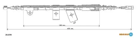 Трос гальмівний NISSAN Primera W10 Kombi ABSLH7/90- ADRIAUTO 28.0290