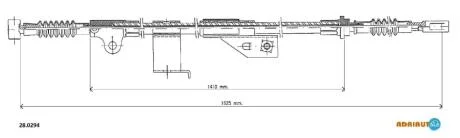NISSAN Трос ручного тормоза PRIMERA -99 лев. (диск) ADRIAUTO 28.0294