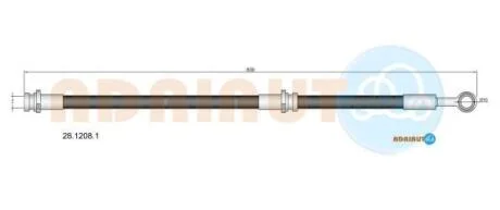 NISSAN шланг гальмівний задн. лів.Primera P11 -01 (диск. гальм.) ADRIAUTO 28.1208.1