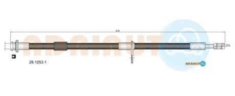 NISSAN Гальмівний шланг передн.лів. PIXO 1.0 09- ADRIAUTO 28.1253.1