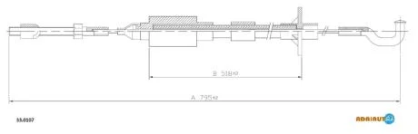 Трос зчеплення OPEL Kadett D all 81-/Ascona C-Asco ADRIAUTO 33.0107