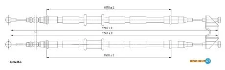 Трос стояночного гальма ADRIAUTO 33.0238.1