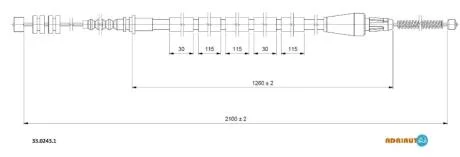 OPEL трос ручного гальма прав. Frontera -98. ADRIAUTO 33.0243.1