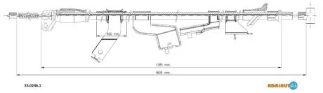OPEL трос ручного гальма лів. AGILA 08-, SUZUKI SPLASH 08- ADRIAUTO 3302461