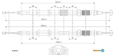 OPEL трос ручного гальма Corsa D (5-двер.) ADRIAUTO 3302521