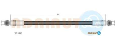 OPEL шланг гальмів.задн.Astra G 98-, Zafira 99-,Combo 01- ADRIAUTO 331273