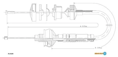 PEUGEOT трос зчеплення 206 (ручн. рег.) ADRIAUTO 35.0183