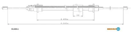 Трос стояночного гальма ADRIAUTO 35.0203.1