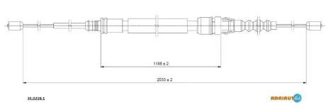 Трос стояночного гальма ADRIAUTO 35.0228.1