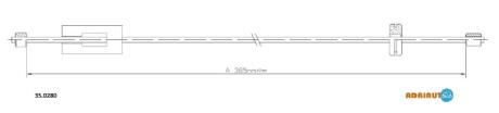 PEUGEOT трос ручного гальма перед. 605 91- ADRIAUTO 35.0280
